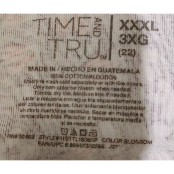 Time And Tru Top. Womens .3XL. Floral. T-Shirt. Short sleeve. Nurses. Scrub top. - Picture 2 of 3